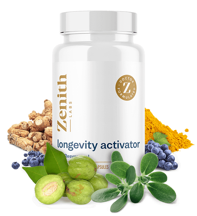 Longevity Activator bottle and packaging